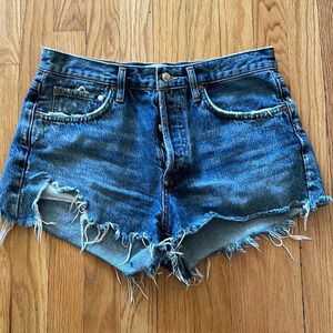 Agolde sz 27 cut off short great pre owned condition distressed look